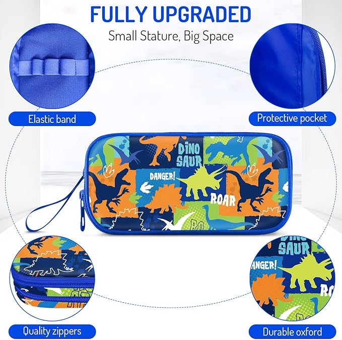 Fitvc Large Pencil Case for Boys, Dinosaur Boys Pencil Pouch for Kids Teens - Image 2