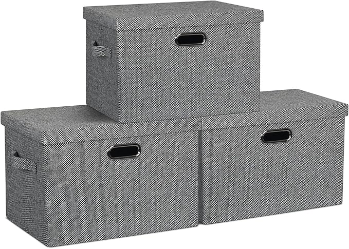 Graciadeco Large 17" 36 Quart Collapsible Stackable Storage Bins by GraciadecoStorage