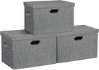 Graciadeco Large 17" 36 Quart Collapsible Stackable Storage Bins by GraciadecoStorage