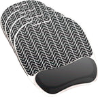 Fellowes Photo Gel Mouse Pad Wrist Rest with MICROBAN - Black Chevron (9549901) (Pack of 4)