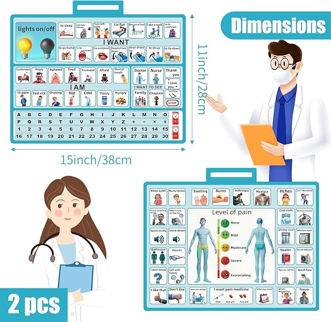 2 Pcs 15''x 11''Nonverbal Communication Board, - Image 3