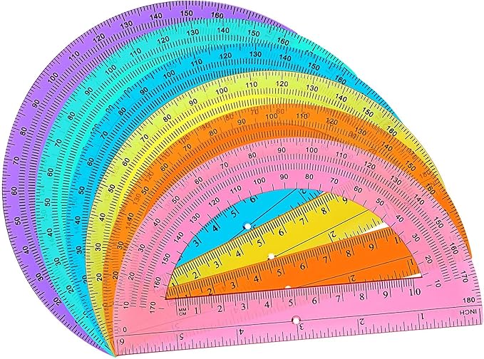 Zonon 500 Pieces Protractors Bulk Plastic 180 Degrees 6 Inch Translucent - Image 8