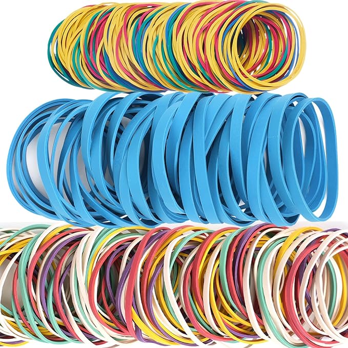 AMUU Rubber Bands Assorted Multicolor 0.5 lb/227g Size #64#33 Size #16 Rubber - Image 2