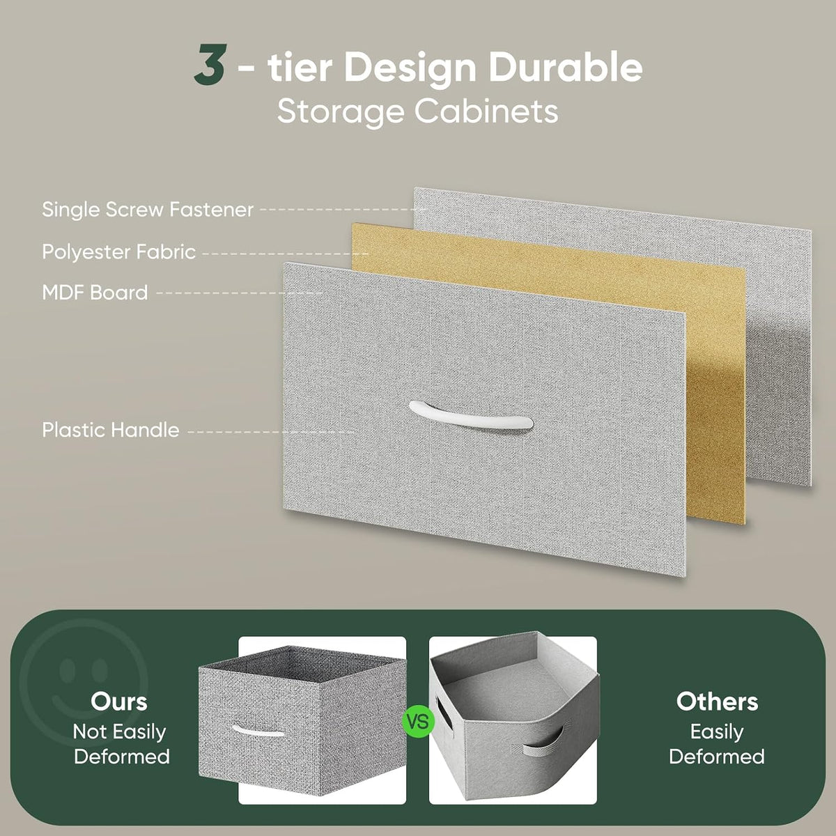 Fabric Dresser for Bedroom with 9 Drawers, Storage Tower