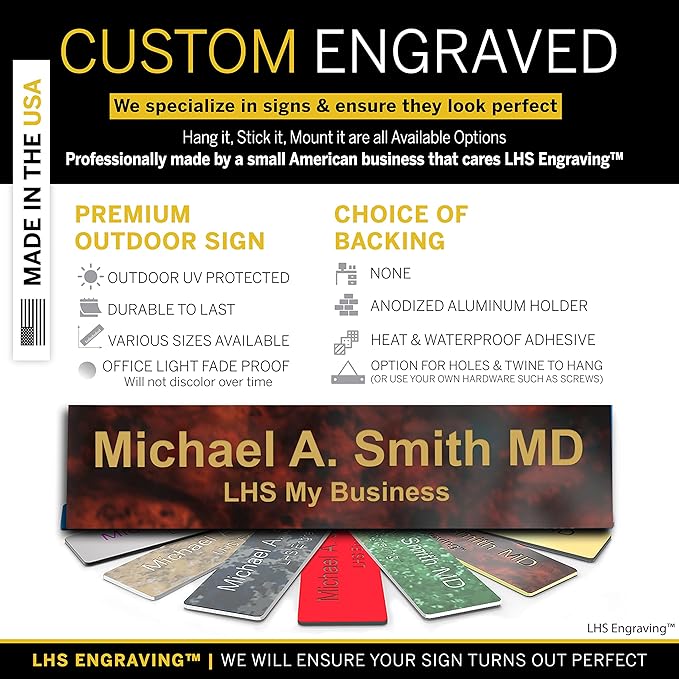 Personalized Name Plate with Choice of Mounting Holders - Image 2