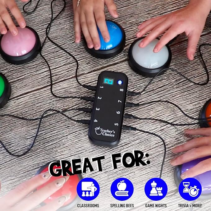 Teacher's Choice Light Up Game Buzzer System, Displays The Winning Player Loud - Image 7