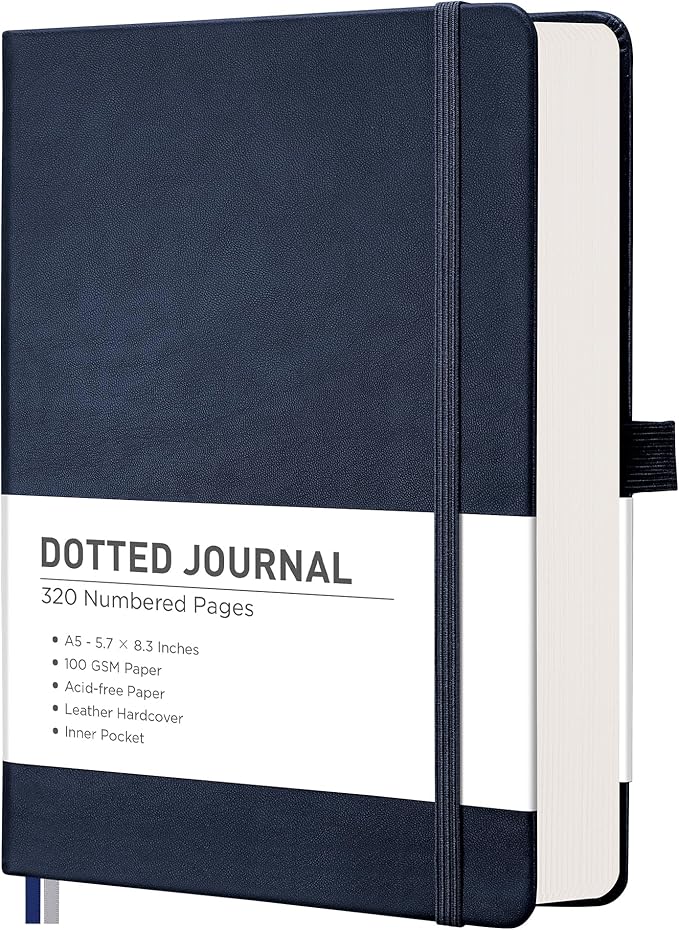RETTACY Bullet Dotted Journal Notebook, 320 Numbered Pages, A5 Medium Size by RETTACY