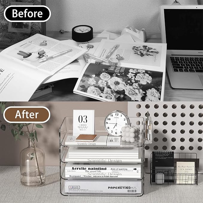 FANXIYQ 4-Tier Stackable Paper Tray Organizer - Image 6