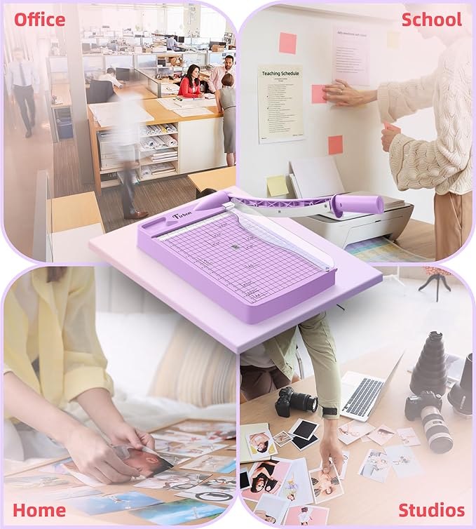 Firbon 12" Guillotine Paper Cutter, Heavy Duty 12-Sheet Capacity Trimmer - Image 7