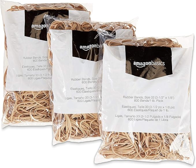 Amazon Basics Rubber Bands, Size 33, 600 Bands/1 lb Pack - Image 3