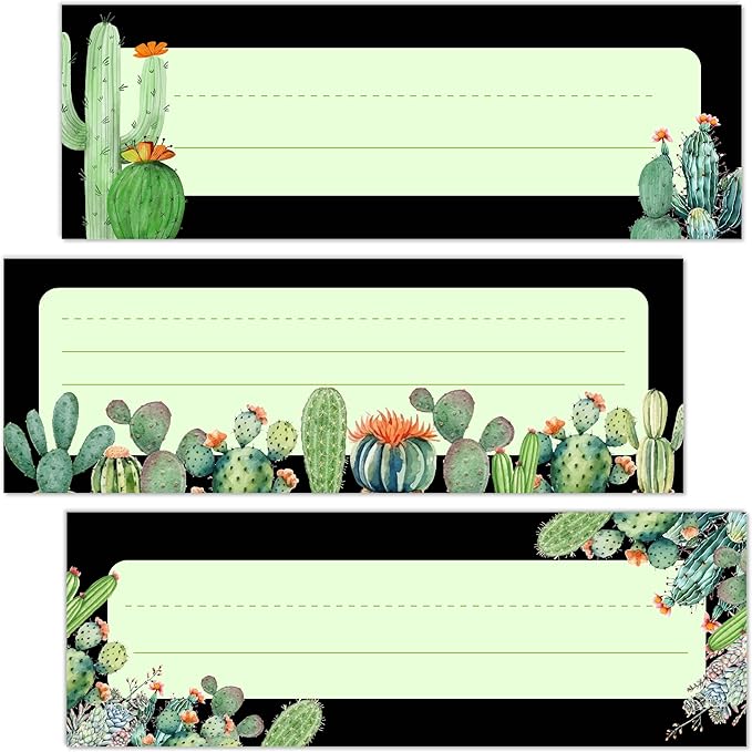 Name Tags for Classroom Desks, Cactus Theme Students Name Plates, Plates Name by Unknown