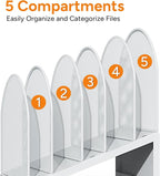 OUTIOE 5-Section Desk File Organizer, Metal Mesh Folder Organizer - Image 6