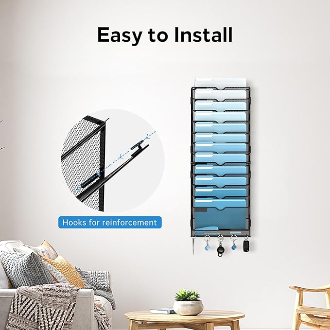 SUPEASY 13-Tier Wall File Holder Organizer - Image 4