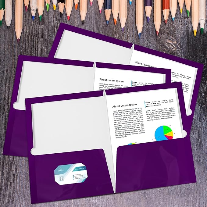Yeaqee 200 Pack 2 Pockets Glossy Laminated Paper Folder First Day of School - Image 5