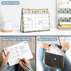 CRANBURY 2026-2027 Small Desk Calendar 8x6, Standing Flip Calendar | Compact 8x6 desktop calendar features monthly layouts with large writing blocks for schedules and reminders.