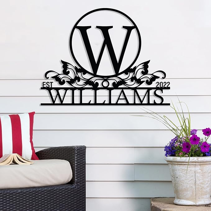 Personalized Metal Name Signs, Split Letter Monogram Wall Art Decor, Durable - Image 2