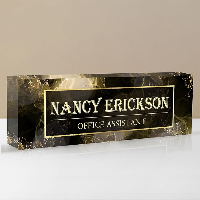 Personalized Name Plate for Desk, Custom Desk Name Plate, Acrylic Name Plate by EOBIBIFUN