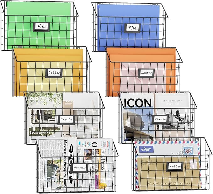 X-cosrack Detachable Hanging Wall Files Organizer & 8-Tier Metal Folder Wall by X-cosrack