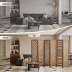 ALeesing 6 Panel Wood Room Divider Fully Assembled, Decorative Room Dividers - Image 6