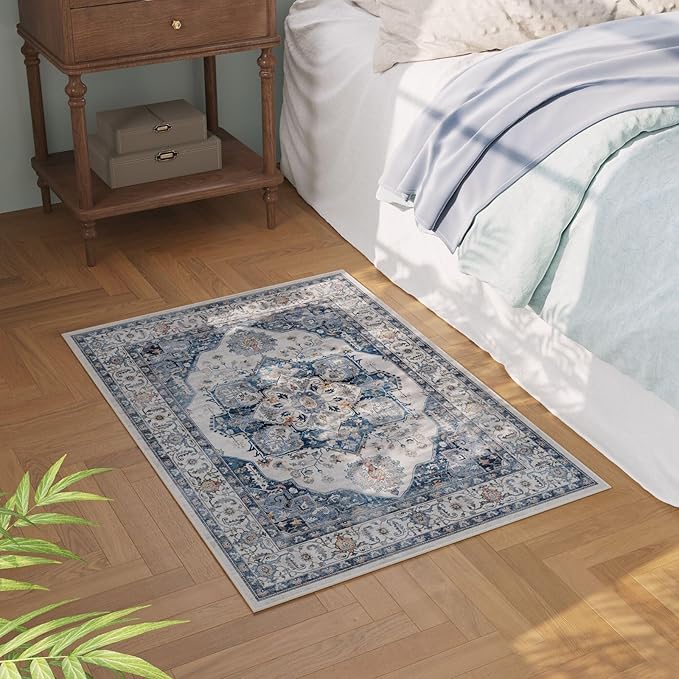 Rugcomf Vintage Medallion Rugs for Entryway 2'x3' - Image 4