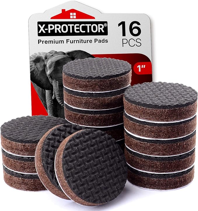 Non Slip Furniture Pads 16 pcs 1" X-Protector by X-Protector