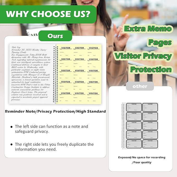 1 Pack Visitor Badges with Carbon Copy Visitor Stickers Letter Size Visitor Log - Image 4