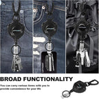 LATTHANT Badge Holder Retractable Clip, Heavy Duty Retractable Keychain - Image 2