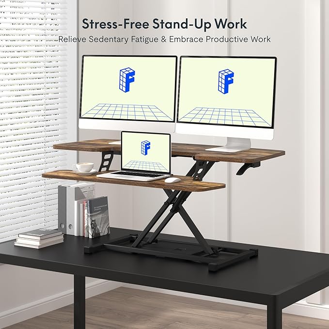 FLEXISPOT FLXISPOT 42-inch Standing Desk Converter, Sit to Stand Dual Monitor - Image 4