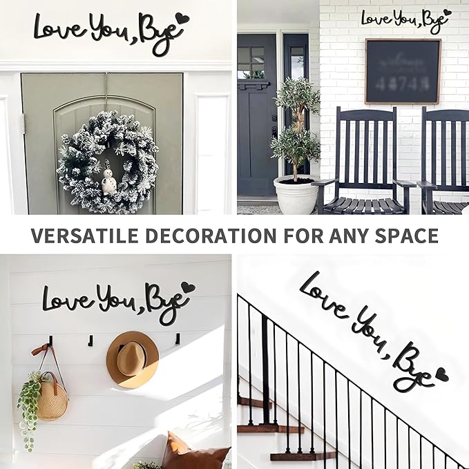 Large Love You Bye Wood Sign Home Decor, Above Door Topper Decoration, Boho - Image 7