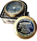 Gift for Grandson Brass Compass Engraved Quote | Memory Present to My Grandson by aladean