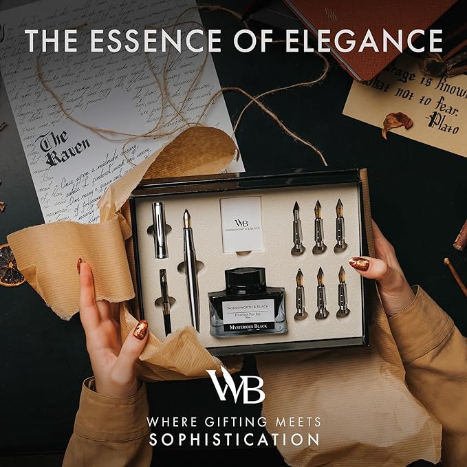 Wordsworth & Black Calligraphy Pen Gift Set, Includes Bottle, 6 Cartridges - Image 2