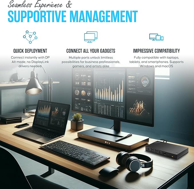 40AF0135US Lenovo Docking Station Dual Monitor Hybrid USB-C - Image 5