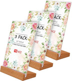 TONICE® 3 Pack 5x7 Acrylic Sign Holder Slant Back Design L Shape Clear Acrylic by TONICE
