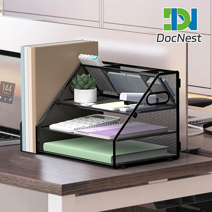 Docnest 3 Tier Metal Mesh Desk Organizer - Image 7