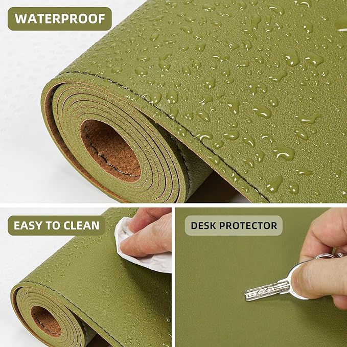 Leather Desk pad Protector, Large Desk mat - Image 5
