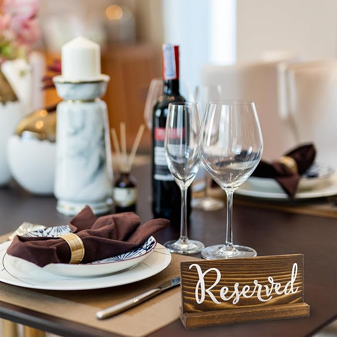 Darware Wooden Reserved Signs for Tables; Rustic Real Table Signs - Image 3