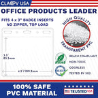 Claev - Horizontal Flexible and Tear Resistant Card Protector - Clear, 4x3 Inch - Image 2