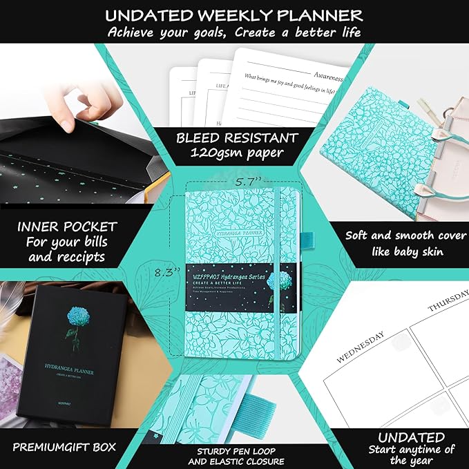 Undated Luxurious Weekly & Monthly Planner to Increase Productivity Hit Your - Image 2