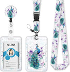 Peacock Lanyards for ID Badges, Badge Holder by Mcapirivo