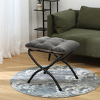 15"(h) folding ottoman, foldable footrest stool, portable small, side view