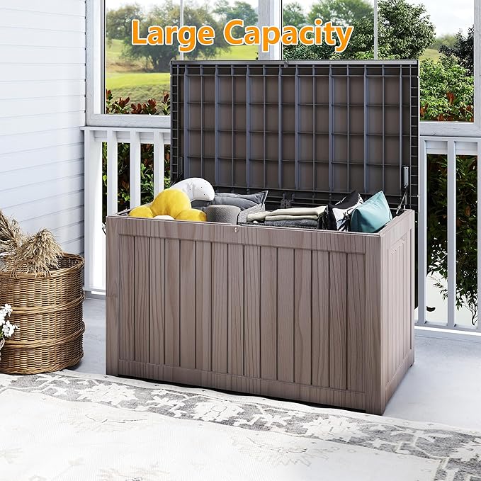 Yardgrace 270 Gallon Outdoor Storage Box Waterproof, Resin Deck Boxes - Image 5