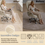 Beveled Edge Office Chair Mat for Carpet Crystal Clear 32" x 46" Heavy Duty Computer Desk Mats for Low Flat and No Pile Carpeted Floor or Hard Floor - Clear Rug Pad for Rolling Chairs