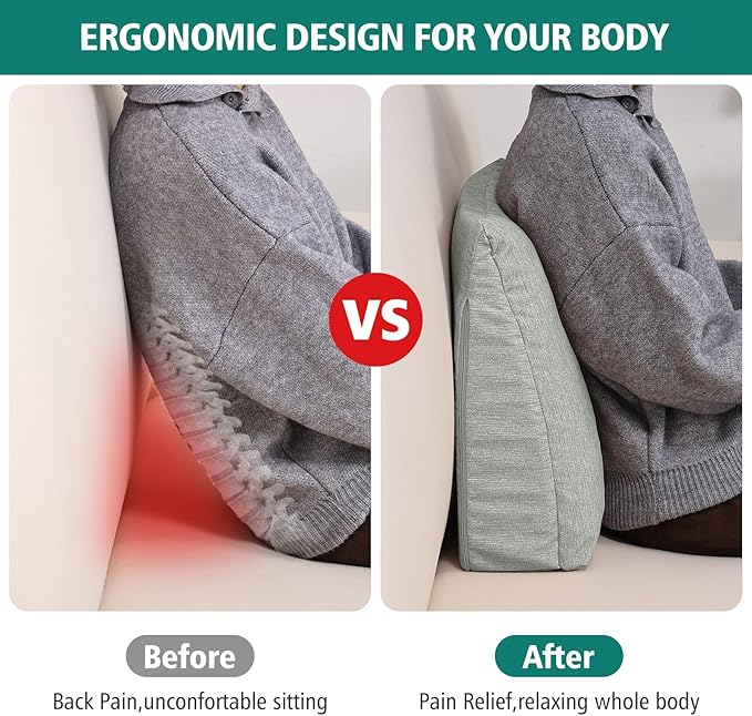 TANYOO Back Support Pillow for Recliner Soft Dual Layer Lumbar Support Pillow - Image 3