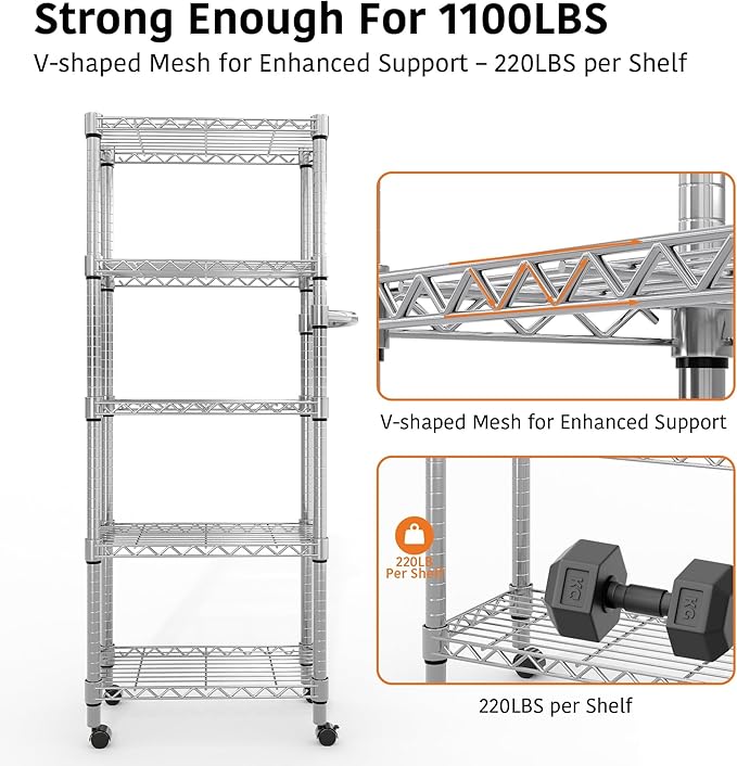Metal Storage Shelves 5 Tier - Image 4