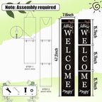 Welcome Porch Sign Decor Wooden Hanging Sign Door Porch Standing Decorative - Image 2