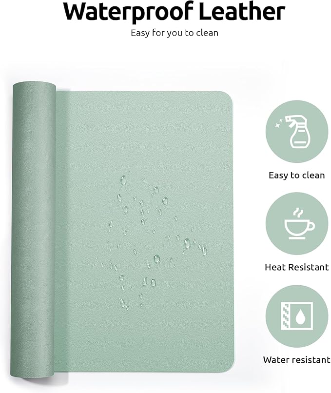 YSAGi Leather Desk Protector, Office Mat, Large Mouse Mat, Non-Slip PU Leather - Image 4