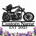 Custom Motorcycle Metal Sign Personalized Biker Name Sign Motorcycle Wall Art by HengMeiZiK