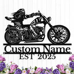 Custom Motorcycle Metal Sign Personalized Biker Name Sign Motorcycle Wall Art by HengMeiZiK