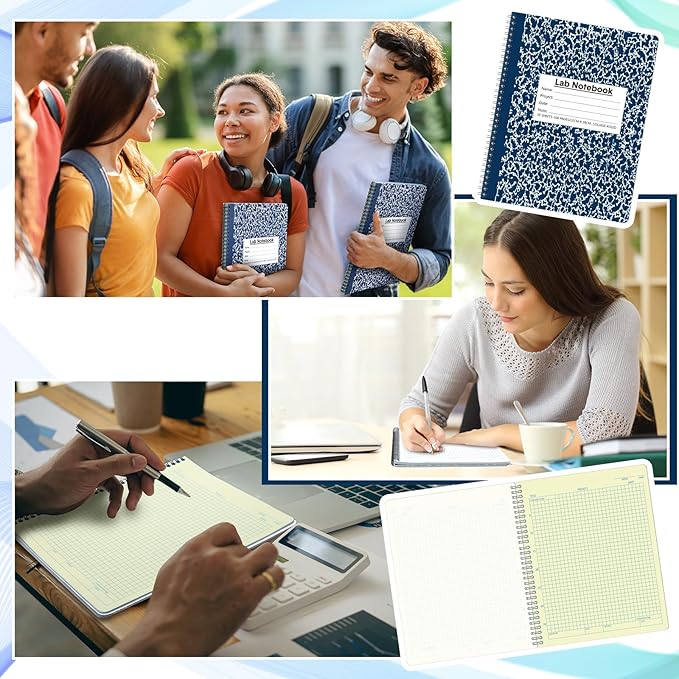 Affrolling 2 Pack Carbonless Lab Notebook Carbon Copy 8.5'' x 11'' 50 Set of - Image 7