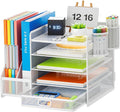Marbrasse Desk Organiser with File Holder, 5-Tier Paper Letter Tray Organiser by Marbrasse